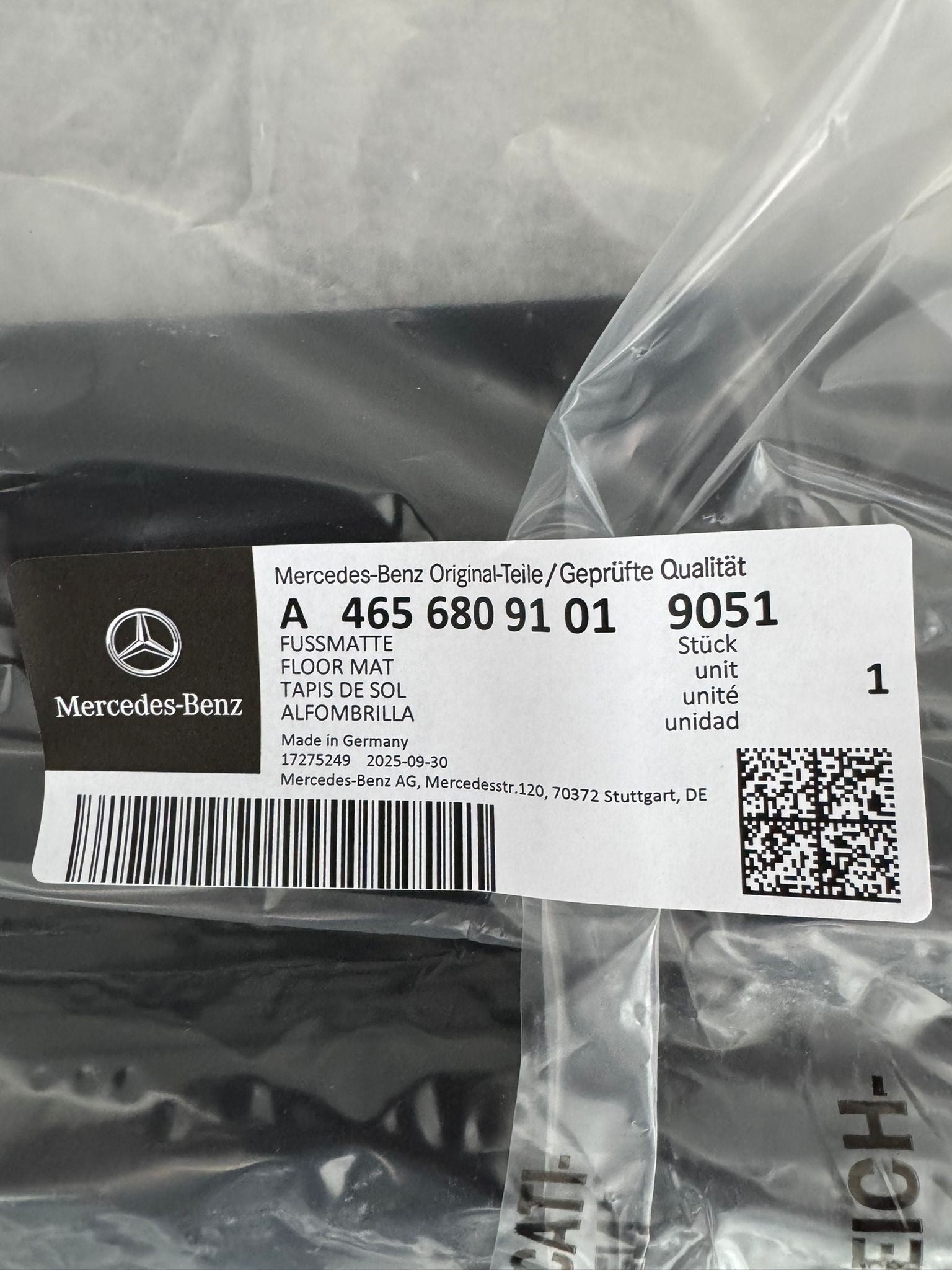 Mercedes-Benz G-Klasse Allwettermatten 2-teilig schwarz A46568091019051